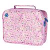 Coolpod Freezable Bento Regular Bag with a unicorn and rainbow pattern, designed to keep food fresh for hours with built-in ice packs, ideal for school or picnics.