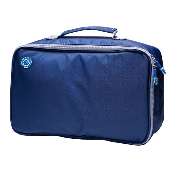 Coolpod Freezable Bento Bag Large in navy blue, designed with built-in ice packs to keep food cool for up to 8 hours, perfect for school lunches or travel.