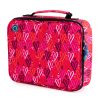 Coolpod freezable bento bag featuring a lively pink and red heart design, ensures meals stay cool.