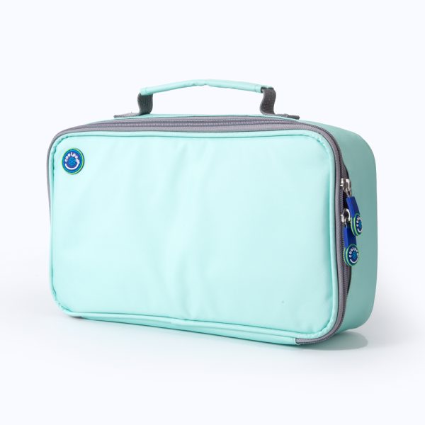 Coolpod Freezable Rectangular Lunch Cooler Bag in light aqua, featuring a minimalist design with a durable handle and zippered closure.