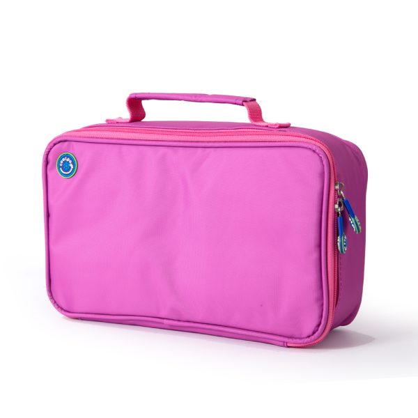 Coolpod freezable rectangular lunch cooler bag in pink, ideal for keeping your meals cool and fresh for hours.